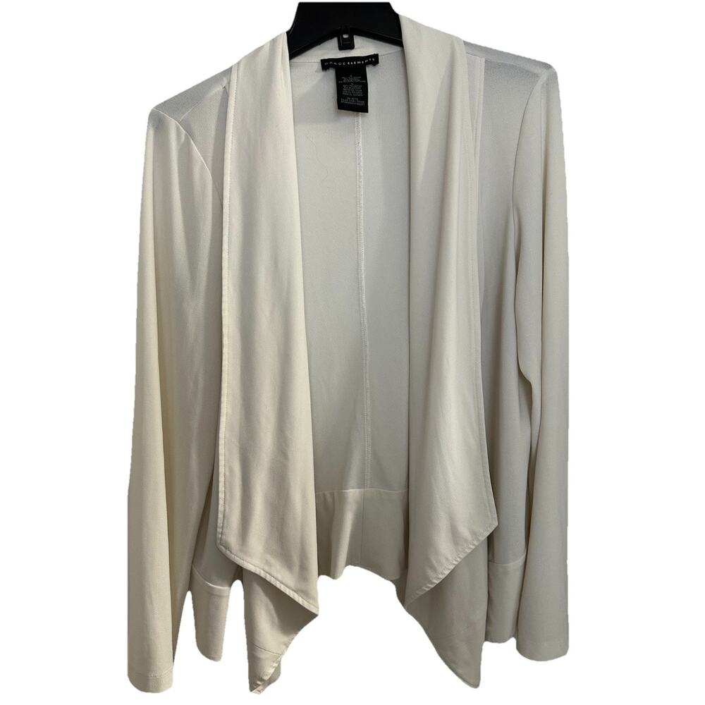 Grace Elements Women’s Cream Collared Cardigan Shrug Size Large